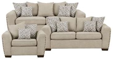 Fremont & Park Ezra Chenille 3-Piece Living Room Sofa Set with Decor Pillows