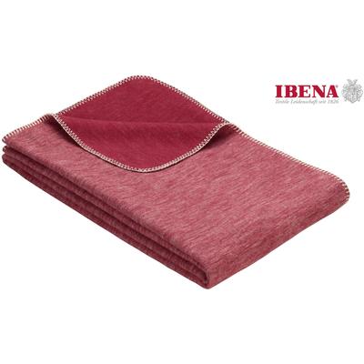 Wohndecke IBENA "Wohndecke Lausanne", lila (beere), B:140cm L:200cm, Baumwolle, Wohndecken, Wohndecke, in schlichtem Melange-Look