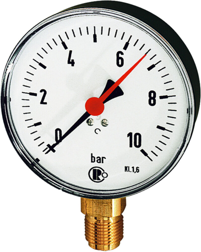 Riegler Standardmanometer, Stahlblech, G 1/2 unten, -1200/0,0 mbar, Ã˜ 160 (8300)