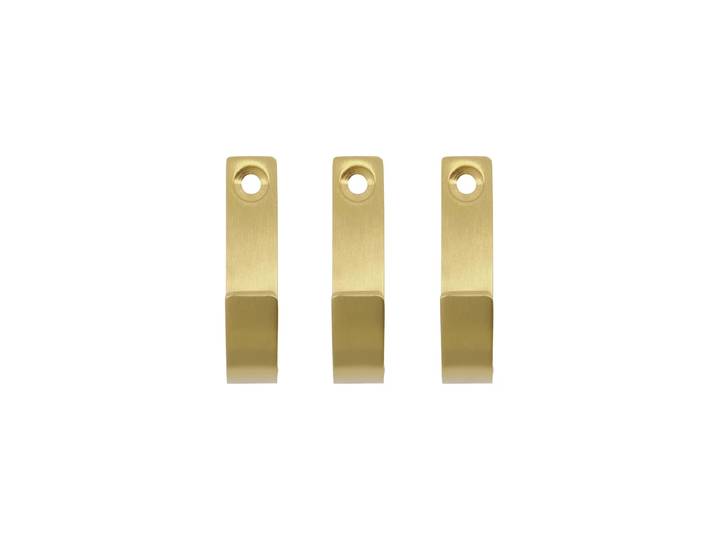 Meraki - Thapsus Haken, mattes Messing-Finish (3er-Set)