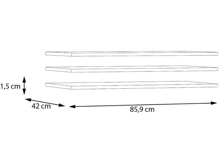Einlegeboden FORTE, grau, B:85,9cm H:42cm T:1,5cm, Holzwerkstoff, Einlegeböden, Einlegeboden, Einlegeboden 3er Set, optional bestellbar, Textilstruktur