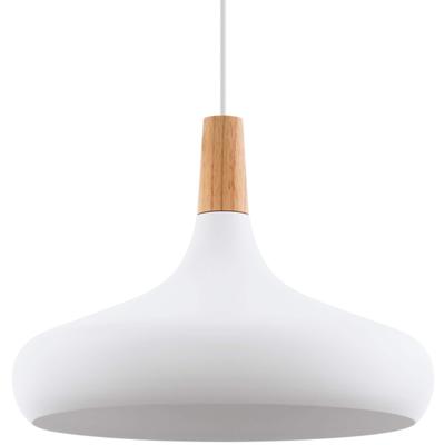 EGLO Hängeleuchte "SABINAR", braun (weiß, holz), 1, Ø 40cm H: 110, 1 Stk., Leuchten, Pendellampe, H110 x Ø40 cm, 1X40W exkl., Hängeleuchte