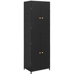 vidaXL Gartenschrank Schwarz 59x40x180 cm Poly Rattan