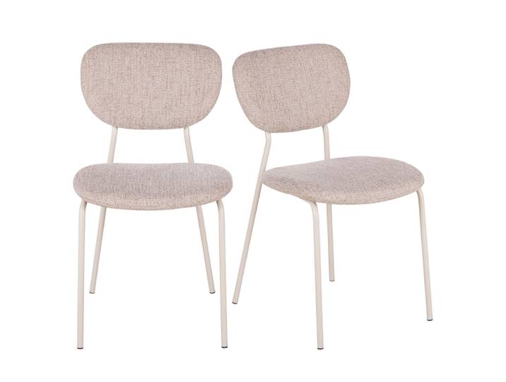 2er Set Stühle mit Stahlbeinen, beige