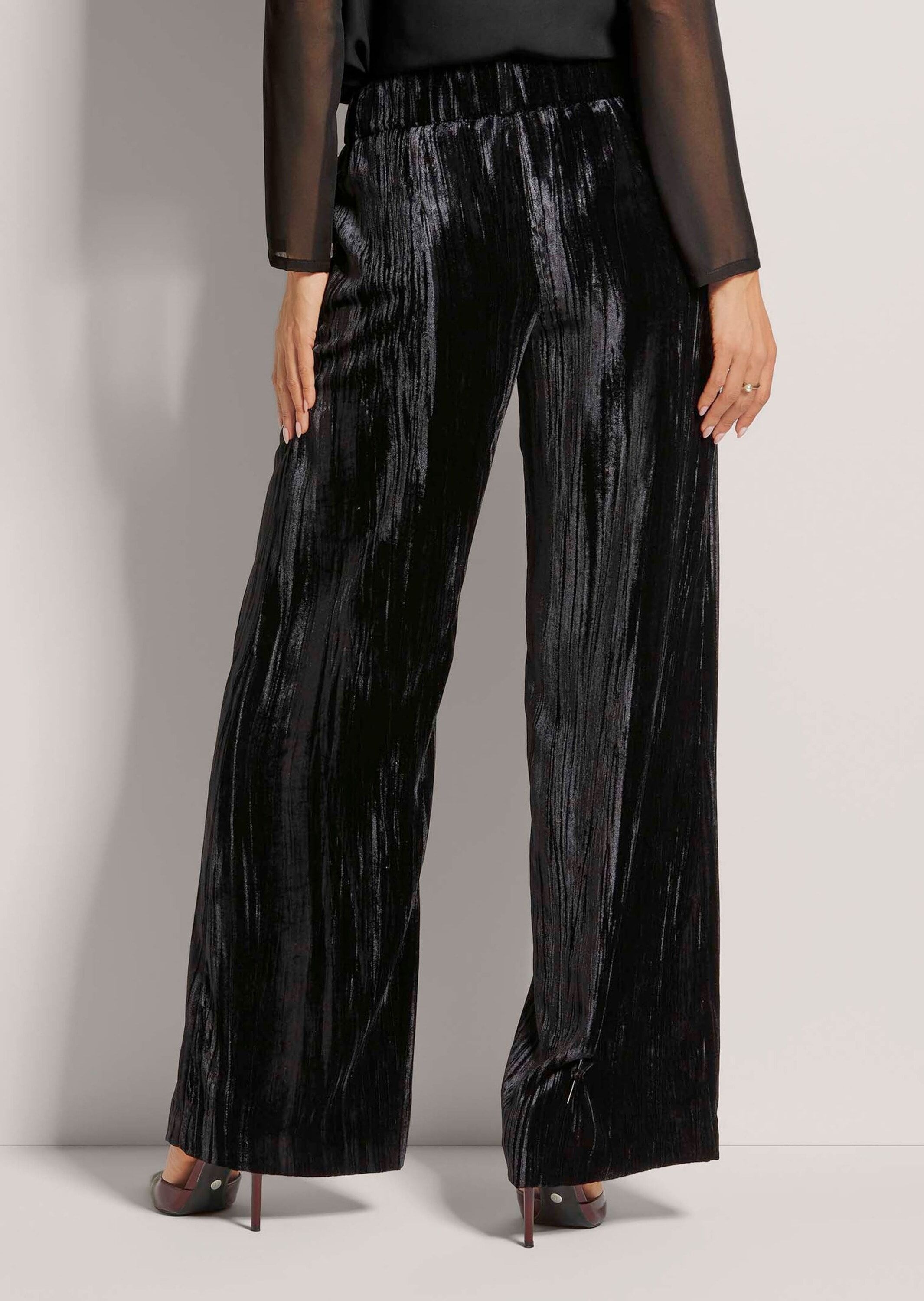 Stoffhose MADELEINE "Samthose Weite Hose zum Schlüpfen", Damen, Gr. 18, N + K Gr, schwarz, Obermaterial: 100% Polyester PES., Modern, normal, Hosen Stoffhose