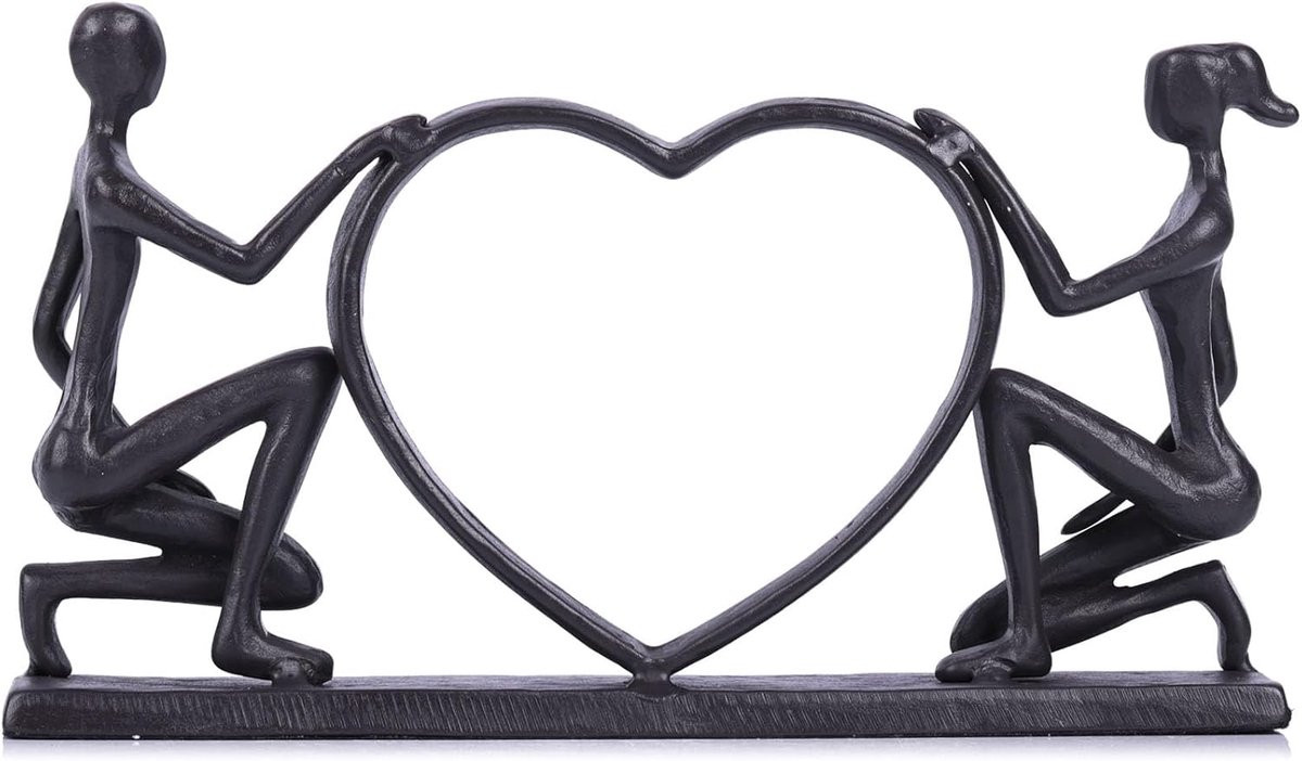 Romantisch IJzeren Beeld voor Koppels - Decoratief Tafelbeeld voor Valentijnsdag of Bruiloft