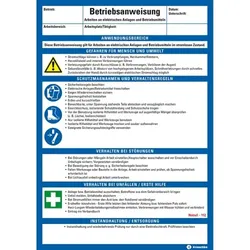 König Werbeanlagen Dreifke® Maschinenbetriebsanweisung Arbeiten..im stromlosen Zustand, Kunststoff, 210x297mm, ASR A1.3, DIN EN ISO 7010