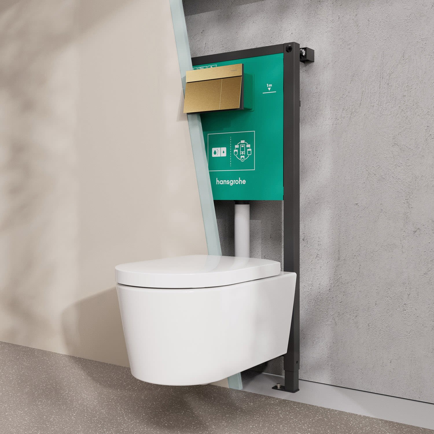 Hansgrohe iFrame universal Unterputzspülkasten 112 cm für Wand WC, Badkeramik, 01022180,