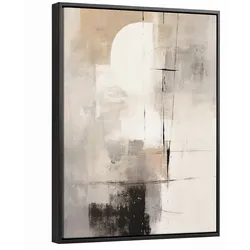 LEINWAND Bilder mit Rahmen - Abstrakt - Kunst - Grau - 30x40