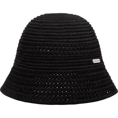 Fischerhut CHILLOUTS "Bloom Hat", Damen, Gr. XS, schwarz, Baumwollmischung, Hüte, Gehäkelter Glockenhut für den modernen Boho-Look