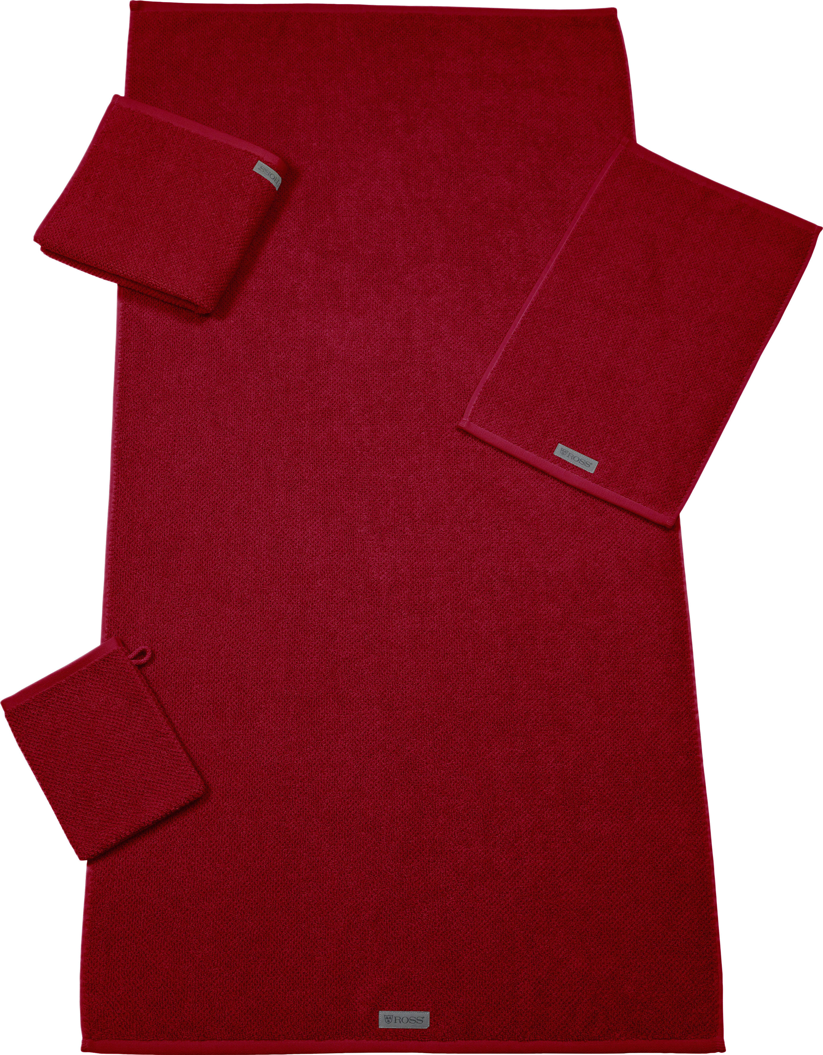 Gaestehandtuecher ROSS "Selection", rot (rubin), B:30cm L:50cm, Frottier, Obermaterial: 100% Baumwolle, Handtücher, Gaestehandtuecher, 100 % Bio-Baumwolle rubin B/L: 30cmx50cm, 6 Stk., Frottier