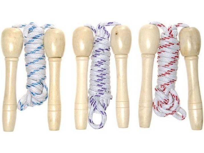 Duckiez Springtouw Hout - Springtouw met houten handvatten - Multi