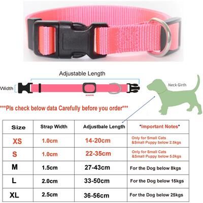 Inspire Essentials Adjustable Nylon Pet Collar For Small And Medium Dogs And Cats 9 s 8.7 13.8 Inches Smaller