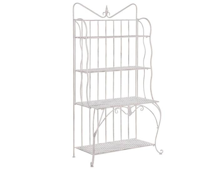 GARTENREGAL beige Metall 4 Ablageflächen klappbar Pavona