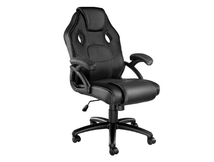 Chaise de bureau gaming ergonomique en cuir synthétique noir