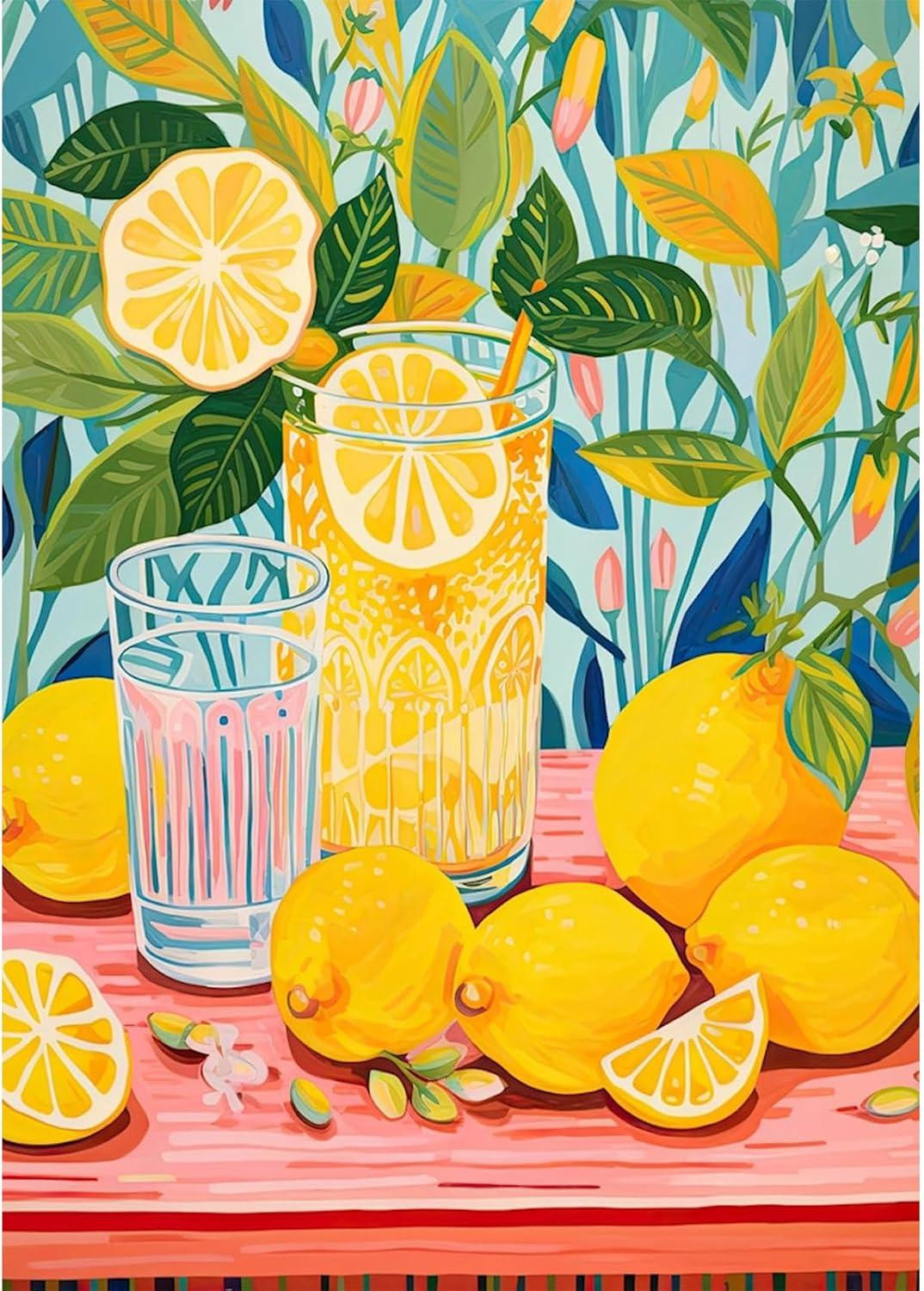 oCreon Diamond Painting Citroenen 30x40 cm - 5D Fruit Canvas voor Volwassenen