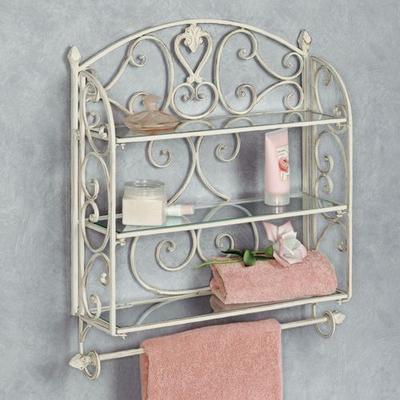Touch of Class Aldabella Creamy Gold Wall Shelf Towel Bar , Creamy Gold