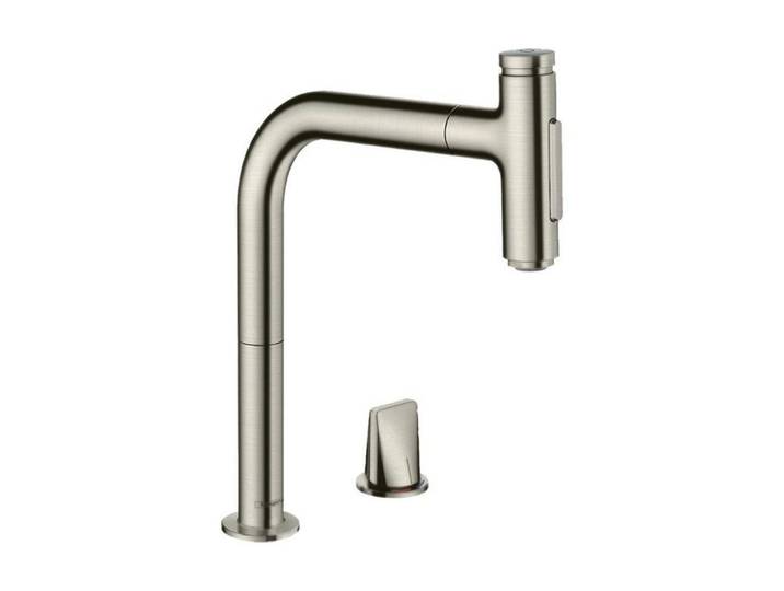 hansgrohe Küchenarmatur hansgrohe Zweilochbatterie 200 Metris Select M71, ausziehbarer Schlau