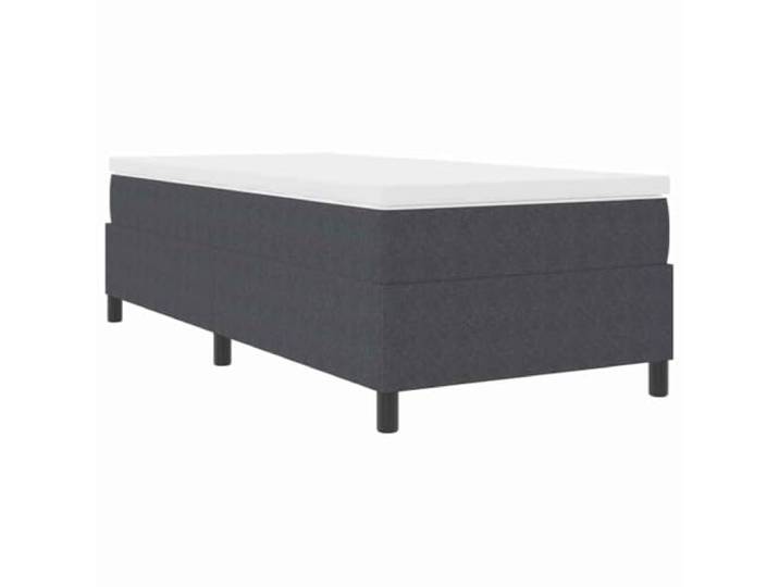 PUGYNBK Boxspringbett, Dunkelgrau, 90 x 200 cm, Cordstoff Basis mit Federkernmatratze, Holzrahmen, Kunststofffüße, mittlere Festigkeit