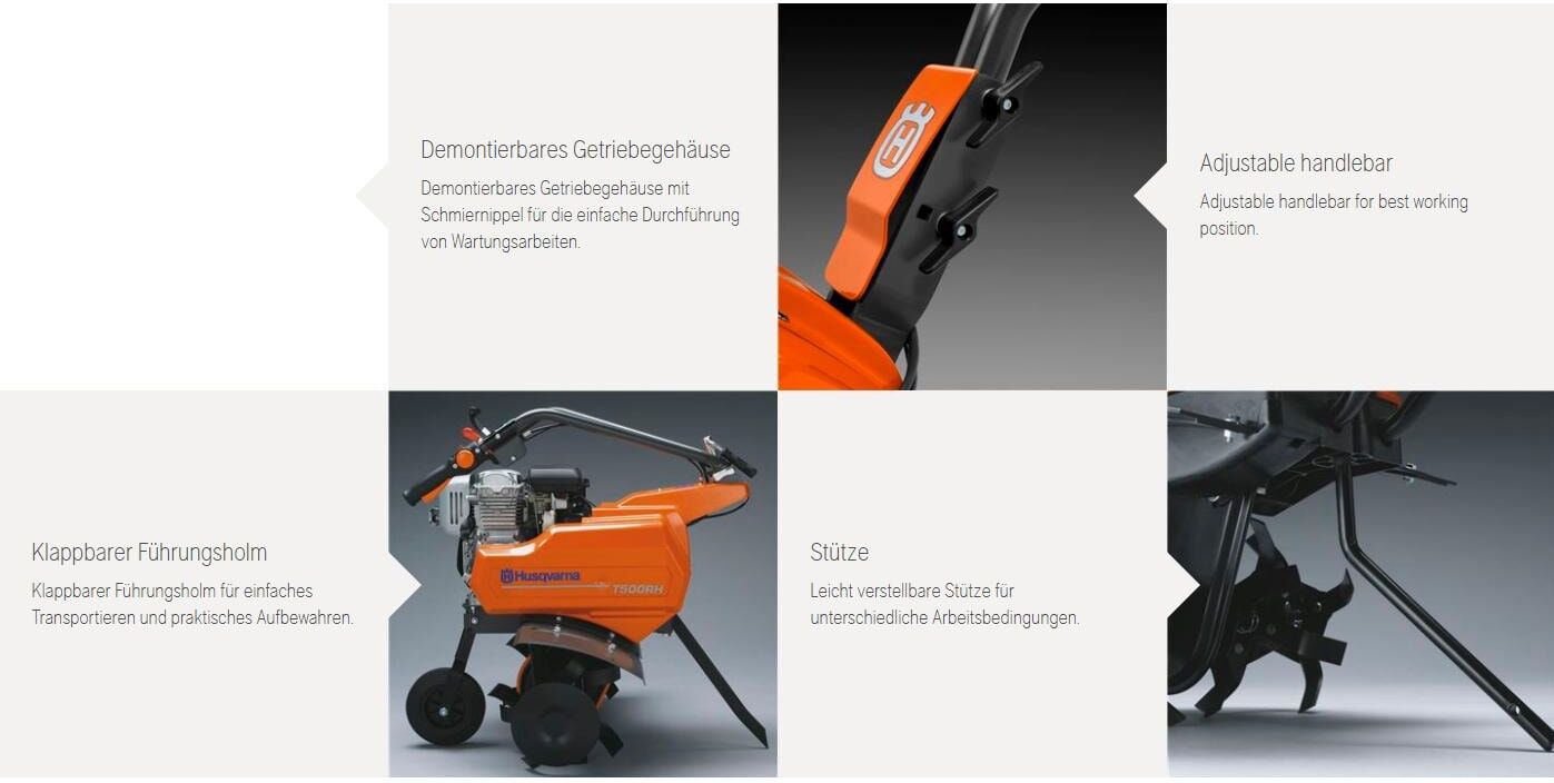 Benzinmotorhacke HUSQVARNA "TF 120", orange (grau), Motorhacken, Benzinmotorhacke grau Einheitsgröße