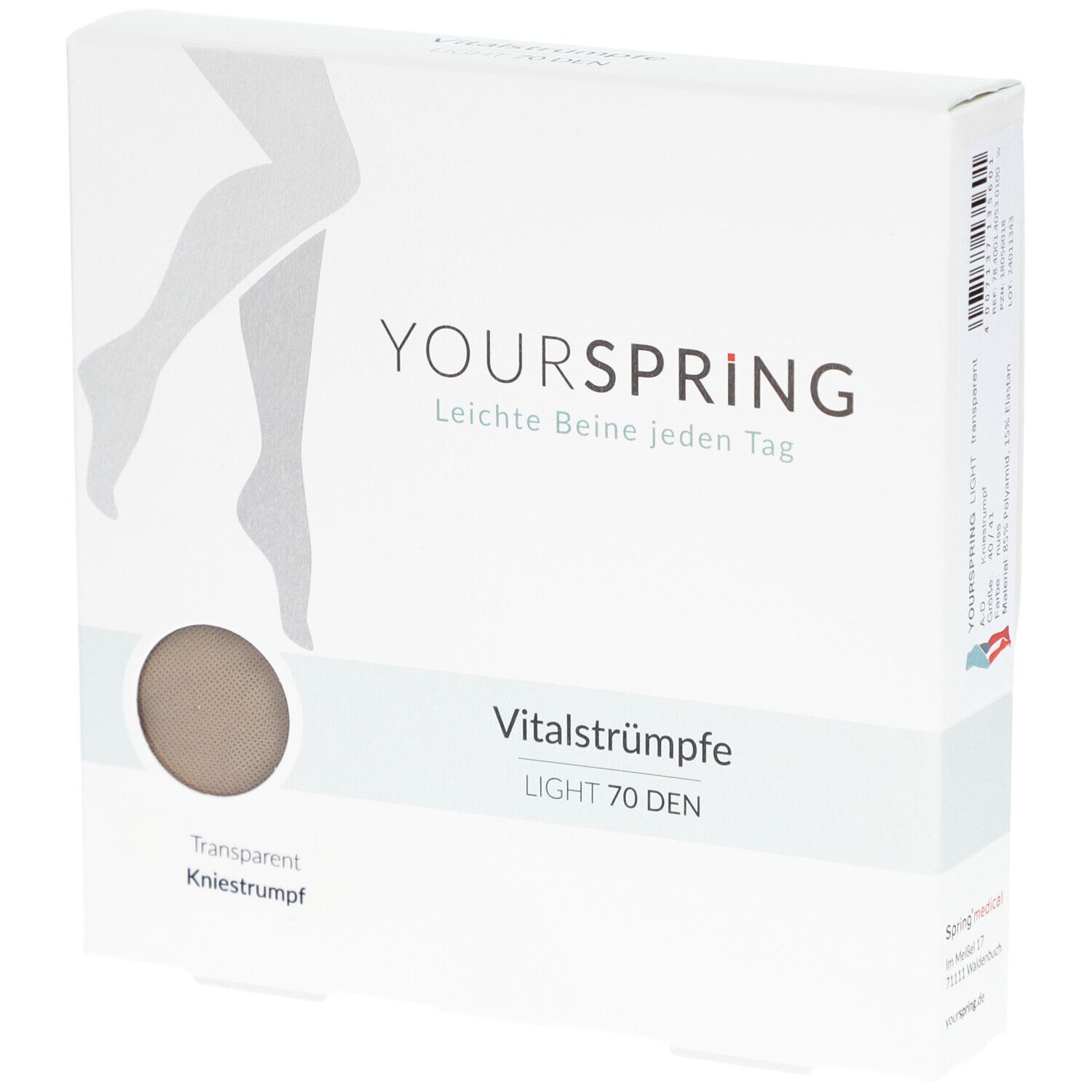 Yourspring light transparent 70den AD 40/41 nuss 2 St Strümpfe