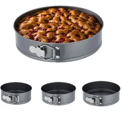 Relaxdays Springform 4er Set rund Anthrazit,Silber