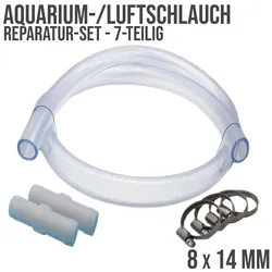 Schlauch Reparatur Set PVC Luft- / Auariumschlauch transparent Verlängerung 8 x ...
