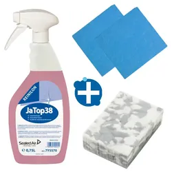 Reinigungsset für Fensterrahmen und Kunststoff inkl. Reiniger, Tücher und Mini-Handpad