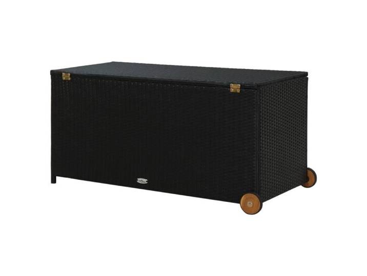 XID Boîte de rangement de jardin Noir 120x65x61 cm Résine tressée