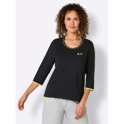 T-Shirt FEEL GOOD "Shirt", Damen, Gr. 40/42, schwarz, 95% Baumwolle, 5% Elasthan, unifarben, Shirts T-Shirt