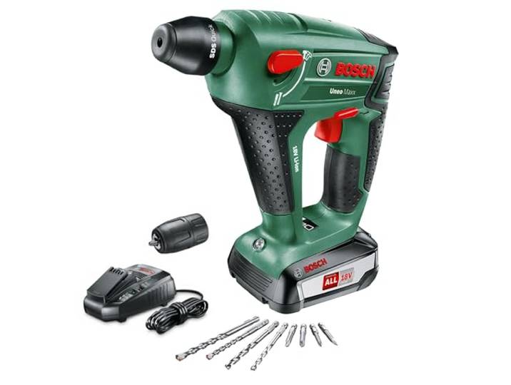 Bosch Akku Bohrhammer Uneo Maxx (1 Akku, 18-Volt-System, max. Bohrdurchmesser in Beton 10 mm, im Koffer)