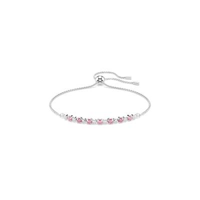 Armkette SWAROVSKI "Schmuck Geschenk MATRIX Armband", metallfarben, kristallweiß, pink, kristallweiß, pink, Armbänder, Damen, Metall, Armkette, mit Swarovski Kristall, Zirkonia (synth.)