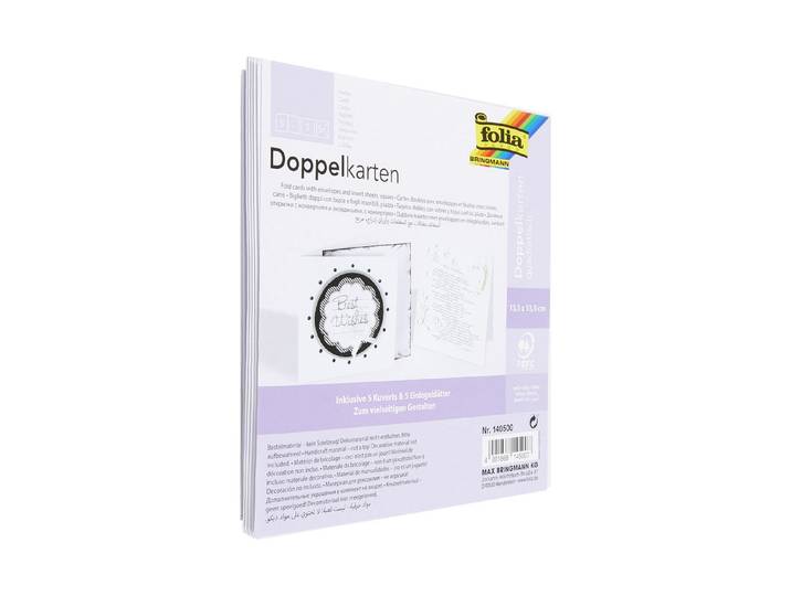 Folia Doppelkarten Weiss 5 Stück