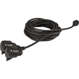 Meister Verlängerungskabel 7435040, für außen IP44, Schutzkontakt, Kabeltyp H07RN-F aus Gummi, schwarz, 25 m