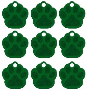 Inspired Living 20 Piece Paw Shape Aluminum Pet ID Tags For Dogs And Cats green 35x34x1 Mm