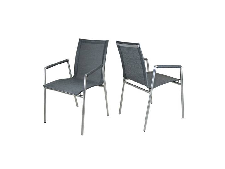 2er Set SIT Mobilia CORTINO Gartenstuhl Ferrari Batyline Edelstahlgestell