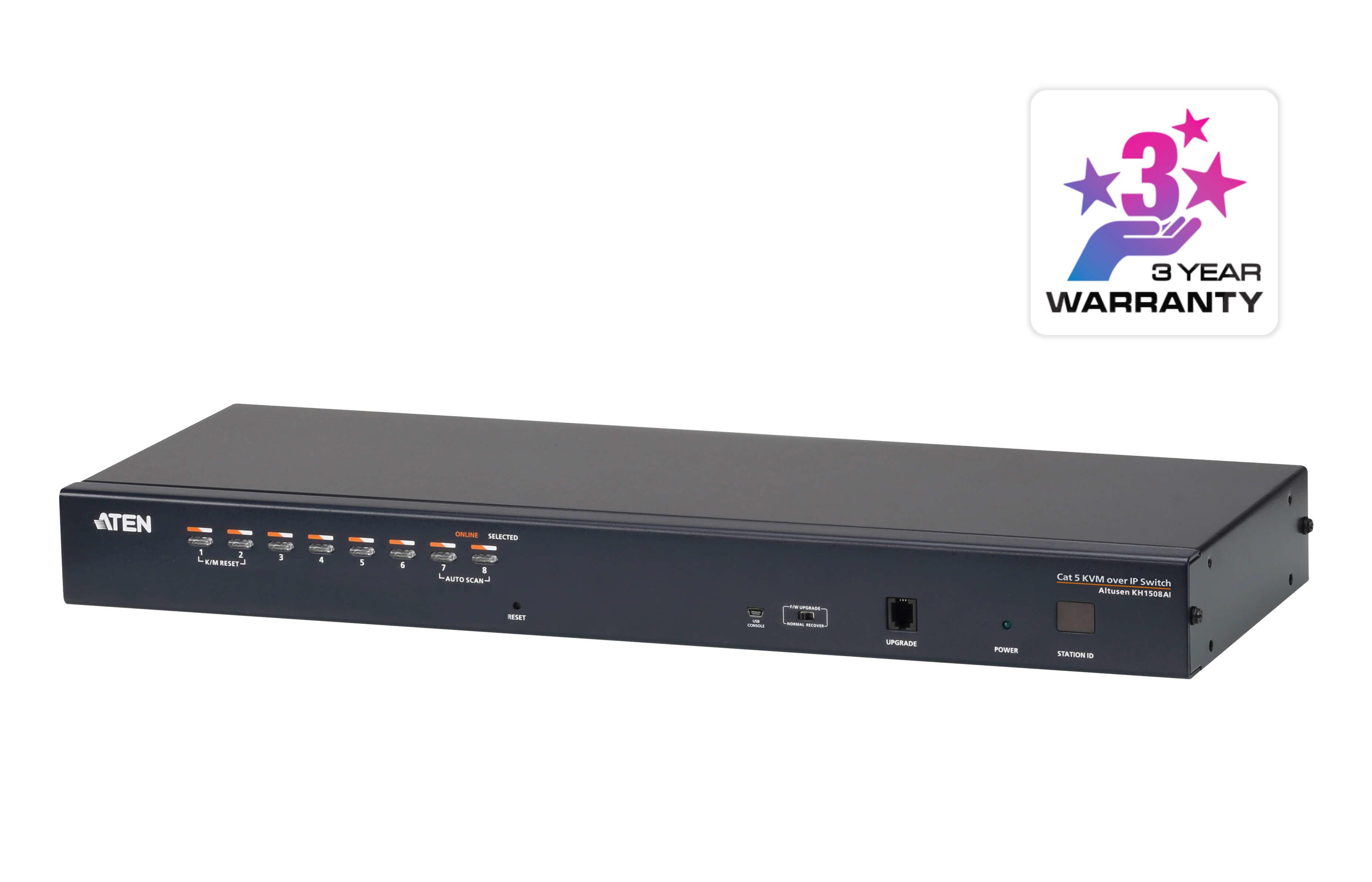 Aten KH1508AI 1-Local/Remote Share Access 8-Port Multi-Interface Cat 5 KVM over IP Switch