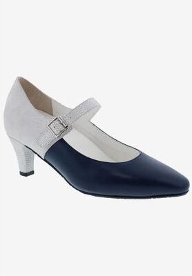 Women's Kiki Mary Jane Pump by Ros Hommerson in Navy Lizard Leather (Size 10 M)