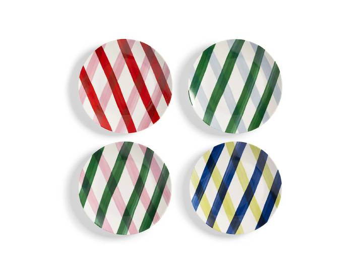 &klevering - Bliss Teller, Ø 20,5 cm, mehrfarbig (4er-Set)