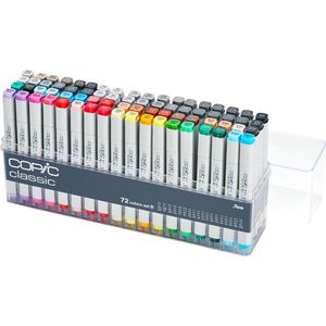 COPIC Layoutmarker Classic Set B, farbig sortiert, 72 Stück