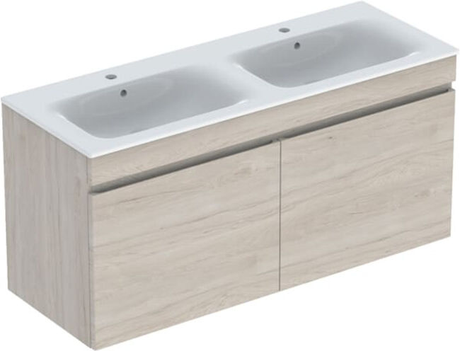 Geberit Ensemble double vasque Renova Plan 130x62,2x48 cm, KP N he besch., WT bl. (501918001)
