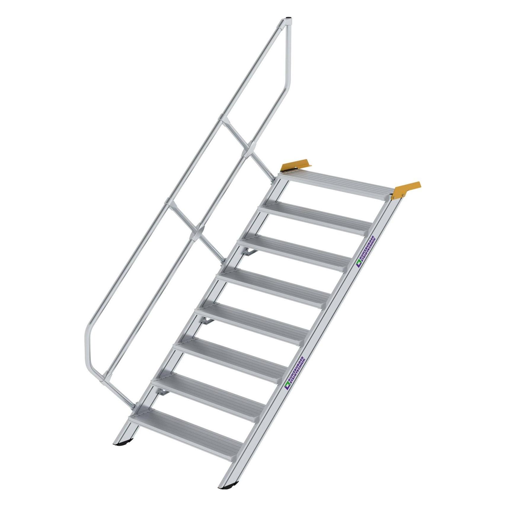Munk Treppe 45° Stufenbreite 1000 mm 8 Stufen Aluminium geriffelt (Gerüst, 100 cm) (600348)