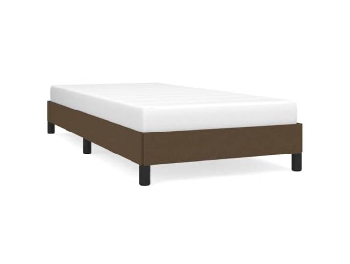 PUGYNBK Bettgestell 90 x 190 cm, dunkelbrauner Stoff Lattenrost mit Holzlatten, stabile Beine, ohne Matratze, für Schlafzimmer