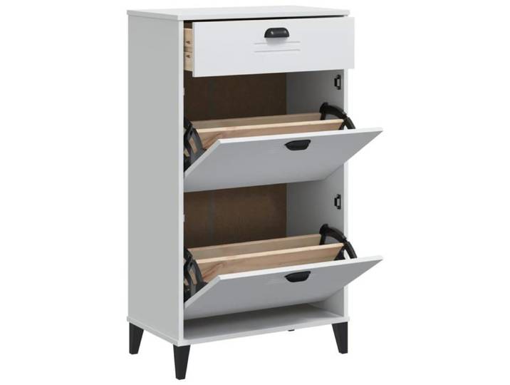 Bois Armoire à chaussures Meuble d Entrée Couloir Étagère de rangement VIKEN blanc bois d'ingénierie oaj14r