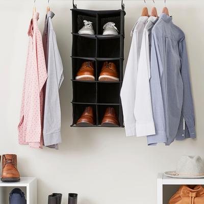 Household Essentials 10-Pocket Blended Canvas Hanging Shoe Organizer