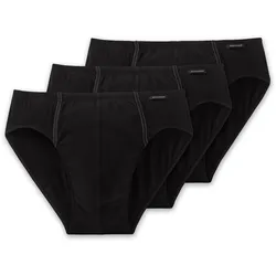 SCHIESSER Herren Slip 3er Pack - Supermini, Rio-Slip, Essentials, Cotton Stretch Schwarz / 2XL