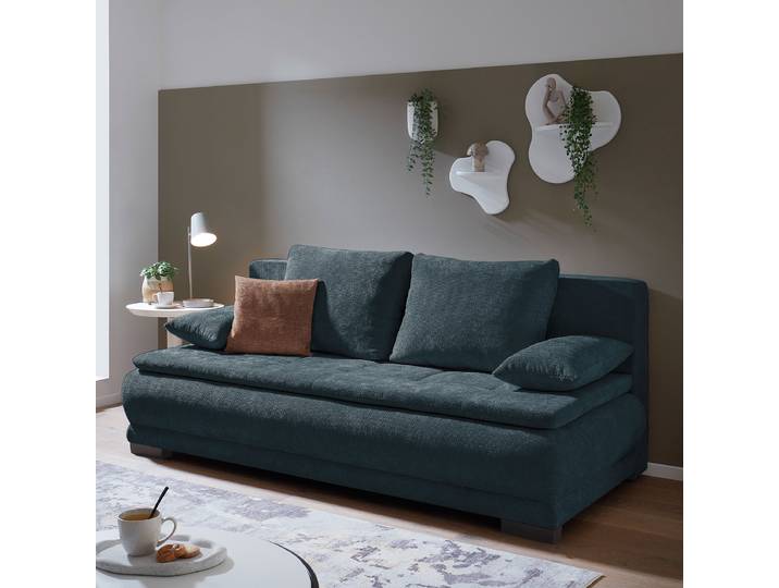 Schlafsofa Tilley Blau Chenille Edisa 212 x 94 x 105cm mit Schlaffunktion Modern