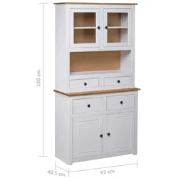 Highboard Kiefer Massivholz Panama Serie | vidaXL : Farbe - Weiß und Natu