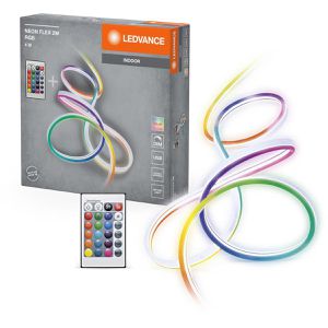 LEDVANCE Lichtschlauch Neon Flex USB, LED, weiß + farbig, für außen, IP44 wasserfest, mit Fernbedienung, dimmbar, 2 m