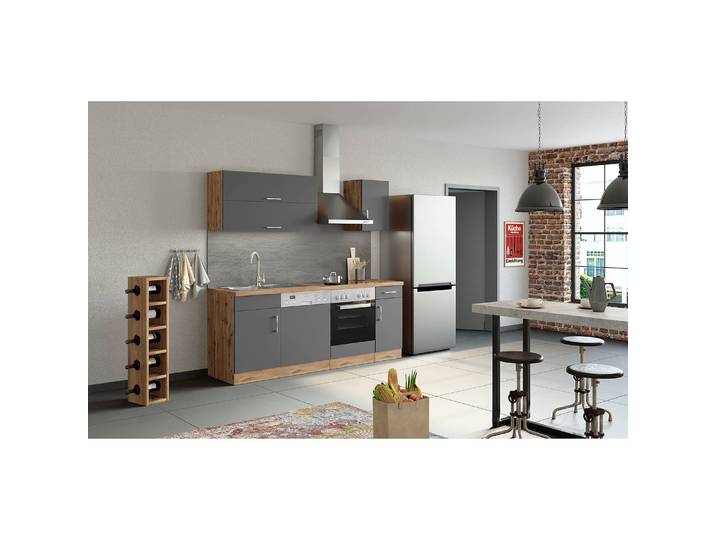 Hängeschrank Sorrento I 40cm Grau/Grau/Wotaneiche Dekor